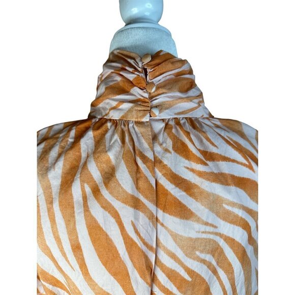 Derek Lam Collective Zebra Cutout Mini Dress in Orange 44 Womens - Picture 10 of 13